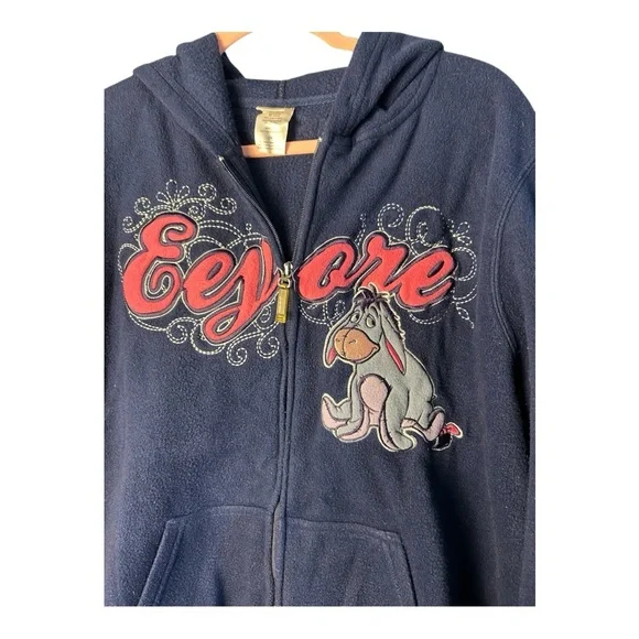 Disney Women's Eeyore Navy Blue Long Sleeve Full Zip Fleece Hoodie Size 2X - Picture 4 of 6